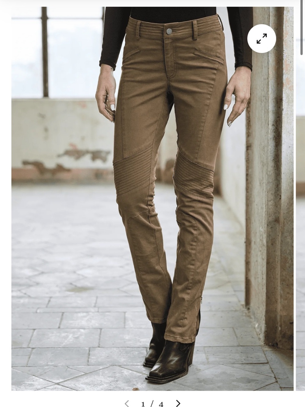 Peruvian Connection Slim Moto Jeans in Taupe